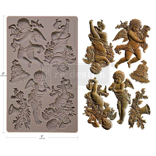 Picture of Re-Design with Prima Angelic Floral Noel 5'' x 8'' Decor Moulds - Καλούπι Σιλικόνης