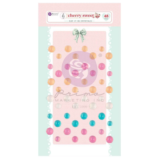 Picture of Prima Marketing Embellishments Αυτοκόλλητες Πέρλες - Cherry Sweet, Say It In Crystals, 48τεμ.