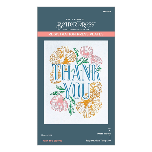 Picture of Spellbinders Πλάκες Letterpress Registration – Πλάκες Υψιτυπίας  “Thank You Blooms”, Σετ 8 τεμ. (BetterPress) 