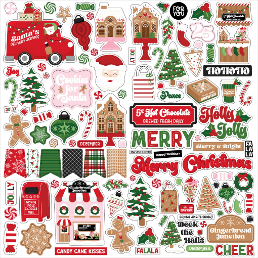 Picture of Echo Park Cardstock Stickers 12"x12" | Αυτοκόλλητα Santa’s Christmas Delivery, 97τεμ.