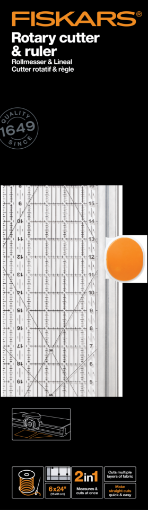 Picture of Fiskars Rotary Cutter & Ruler Combo 6" x 24" Ø45mm - Εργαλείο με Κοπτικό και Χάρακα 2 σε 1