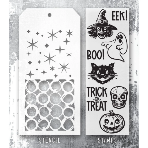 Picture of Tim Holtz Σετ Σφραγίδες & Στένσιλ – Retro Frights, 8τεμ. 