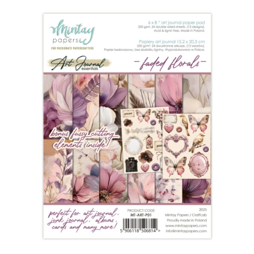 Picture of Mintay Papers Add-On Μπλοκ Scrapbooking Διπλής Όψης 6'' X 8" - Art Journal Essentials, Faded Florals