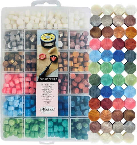 Picture of Aladine Βουλοκέρι – Wax Beads “Flowers Box” 🌸 Σετ 24 Ιριδίζοντα χρωμάτα.