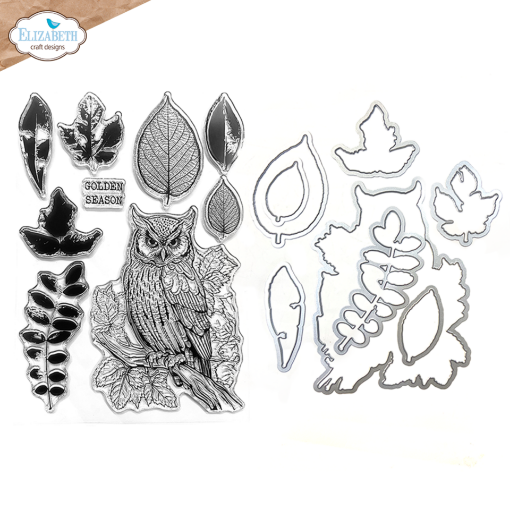 Picture of Elizabeth Craft Designs Διάφανες Σφραγίδες και Μήτρες Κοπής - Golden Season, 17τεμ.