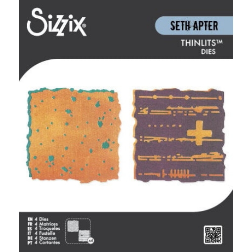 Picture of Sizzix Thinlits Die Set Seth Apter – Paper Cutz #1 | Σετ 4 Μητρών Κοπής για Υφή & Layering
