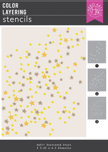 Picture of Hero Arts Color Layering Stencils – Scattered Stars | Σετ 3 Στένσιλ Αστεριών για Layering