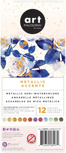 Picture of Art Philosophy Metallic Accents Semi-Watercolor Paint Set – Σετ Μεταλλικών Χρωμάτων Ακουαρέλας, 12 χρώματα