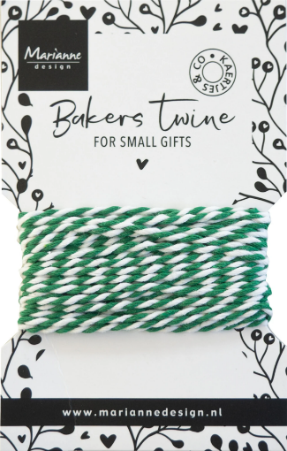 Picture of Marianne Design Decorations Bakers Twine – Δίχρωμο Στριφτό Κορδόνι Green/White, 5m