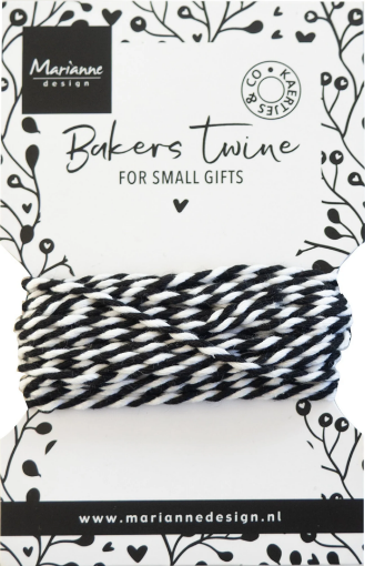 Picture of Marianne Design Decorations Bakers Twine – Δίχρωμο Στριφτό Κορδόνι Black/White, 5m