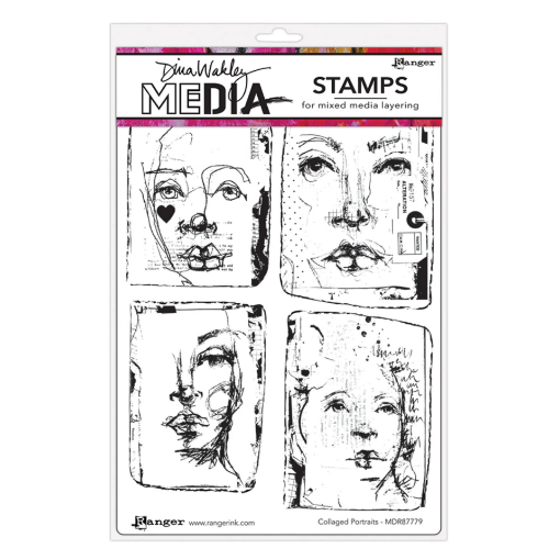 Picture of Ranger – Dina Wakley Media Cling Stamps  Σετ Σφραγίδων “Collaged Portraits”