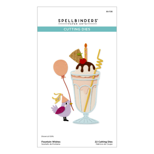 Picture of Spellbinders Happier Hour Etched Dies  Σετ Λεπτών Μητρών Κοπής Fountain Wishes (Ποτήρι Milkshake)