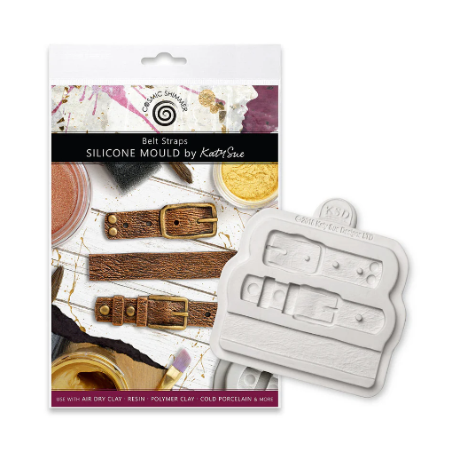 Picture of Katy Sue Designs Silicone Mould Cosmic Shimmer Belt Straps – Καλούπι Σιλικόνης με Ιμάντες & Πόρπες για Ρητίνη και Πηλό