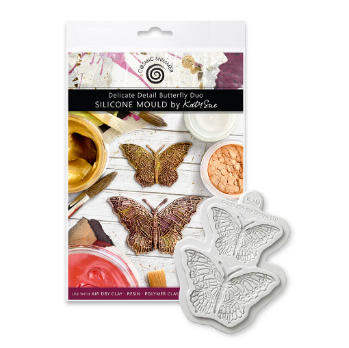 Picture of Katy Sue Designs Silicone Mould Cosmic Shimmer Delicate Detail Butterfly Duo – Καλούπι Σιλικόνης με Δύο Πεταλούδες για Ρητίνη & Πηλό