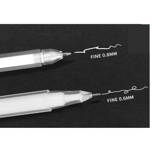 Picture of Scraps n Pieces White Gel Pen Set – Λευκά Στυλό Gel 0.6mm & 0.8mm, Αδιάβροχα 2τμχ.