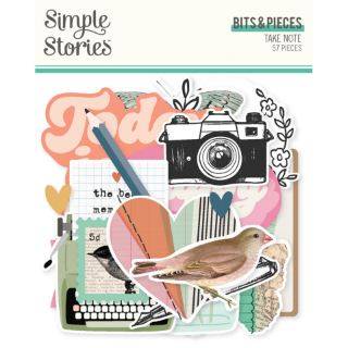 Picture of Simple Stories Take Note Bits & Pieces - Διακοσμητικά Εφήμερα, 57τεμ.