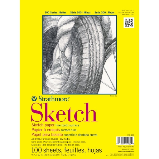 Picture of Strathmore Series 300 Sketch Paper Pad 11″ × 14″ – Μπλοκ Σχεδίου Fine Tooth, 100 φύλλων