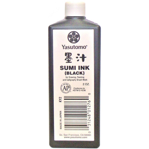 Picture of Yasutomo Japanese Black Sumi Ink | Μαύρο Μελάνι για Καλλιγραφία & Ζωγραφική, 59ml
