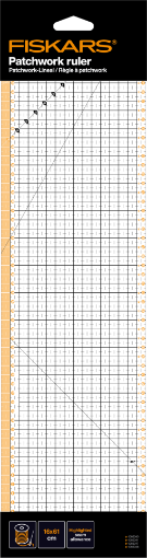 Picture of Fiskars Patchwork Ruler 15 x 60 cm – Διαφανής Χάρακας Ακριβείας για Paper & Fabric Crafts