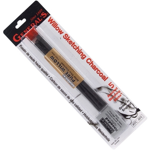 Picture of General's Willow Sketching Charcoal Sticks 57CBPE – Ράβδοι Willow Κάρβουνου Σχεδίου & Γόμα, 6 τεμ.