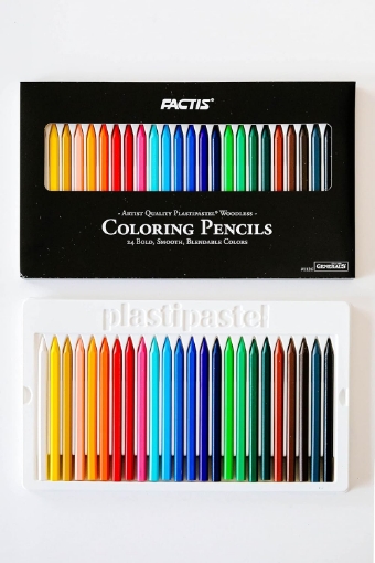 Picture of General’s Factis Plastipastel Coloring Pencils GP1174– Μονοπύρηνα Erasable Crayons για Σχέδιο & Χρωματισμό, 24 Χρώματα
