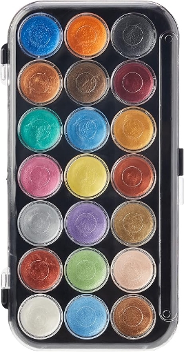 Picture of Yasutomo Pearlescent Watercolor Set NPWC21– Σετ Περλέ Χρωμάτων Ακουαρέλας, 21 Χρωμάτων 
