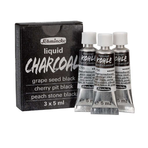 Picture of Schmincke Liquid Charcoal – Σετ Υδατοδιαλυτό Κάρβουνο, 3  χρώματα