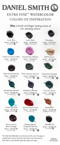 Picture of Daniel Smith Extra Fine Dot Card Colors of Inspiration - Κάρτα Δοκιμής Ακουαρέλας, 18 Χρώματα