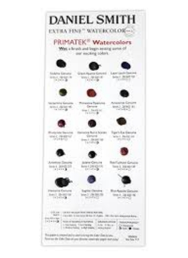 Picture of Daniel Smith Extra Fine Dot Card PrimaTek – Κάρτα Δοκιμής Ακουαρέλας, 15 Χρώματα