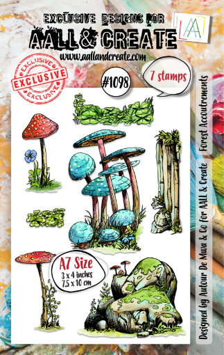 Picture of Aall & Create Clear Stamps Σετ Διάφανων Σφραγίδων - Nr 1098 Forest Accoutrements, 7τεμ.
