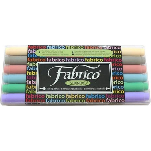 Picture of Tsukineko VersaCraft Fabrico Dual Markers – Σετ Μαρκαδόρων για Ύφασμα & Mixed Media Sorbet (6τεμ.)