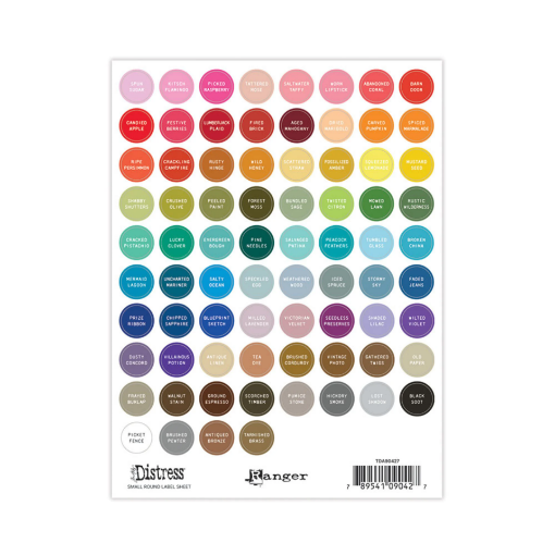 Picture of Ranger Tim Holtz Distress Small Round Label Sheet White – Στρογγυλές Ετικέτες Οργάνωσης για Distress Sprays