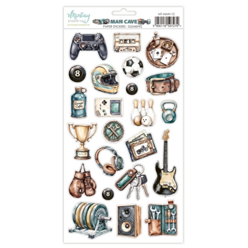 Picture of Mintay Papers Sticker Elements Man Cave – Αυτοκόλλητα Διακοσμητικά Στοιχεία για Scrapbooking & Journaling