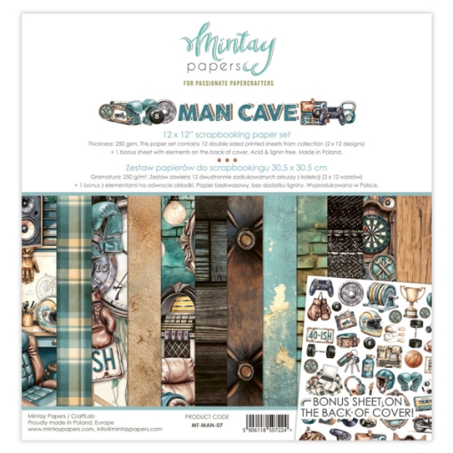 Picture of Mintay Papers Paper Pack Man Cave 12"×12" – Μπλοκ Scrapbooking Διπλής Όψης