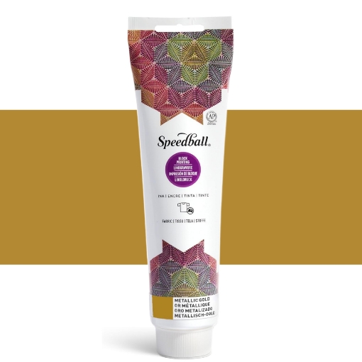 Picture of Speedball Fabric Block Printing / Relief Ink Gold 150ml – Υβριδικό Μεταλλικό Μελάνι Λινοτυπίας για Εκτύπωση σε Ύφασμα