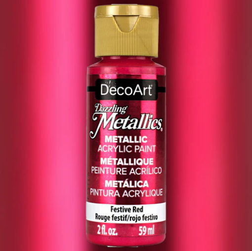 Picture of DecoArt Dazzling Metallics | Μεταλλικό Ακρυλικό Χρώμα με Γυαλιστερό Φινίρισμα – Festive Red, 59ml 