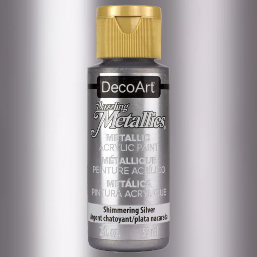 Picture of DecoArt Dazzling Metallics | Μεταλλικό Ακρυλικό Χρώμα Γυαλιστερού Φινιρίσματος – Shimmering Silver, 59ml
