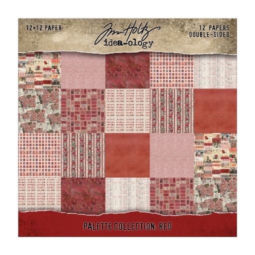 Picture of Tim Holtz Idea-ology Μπλοκ Scrapbooking Διπλής Όψης 12" x 12" – Palette Collection, Red