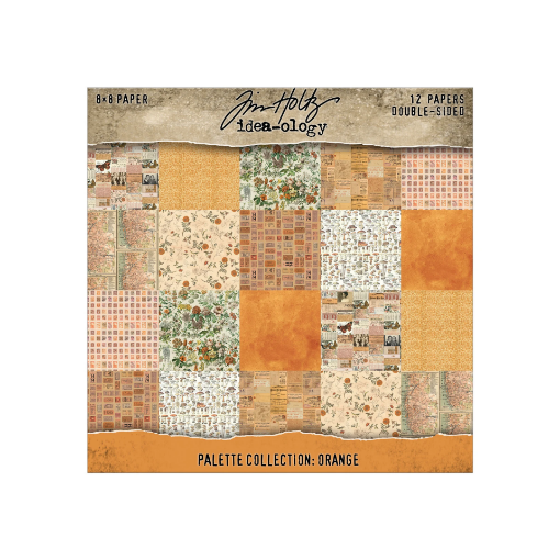 Picture of Tim Holtz Idea-ology Μπλοκ Scrapbooking Διπλής Όψης 8" x 8" – Palette Collection, Orange