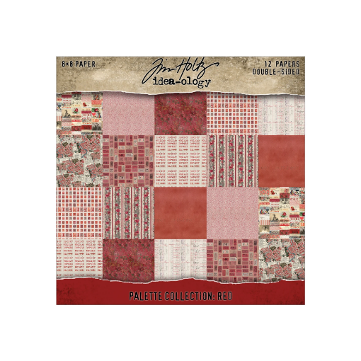 Picture of Tim Holtz Idea-ology Μπλοκ Scrapbooking Διπλής Όψης 8" x 8" – Palette Collection, Red