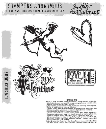 Picture of Stampers Anonymous Tim Holtz Cling Mount Rubber Stamps | Σετ Σφραγίδων – Love Struck