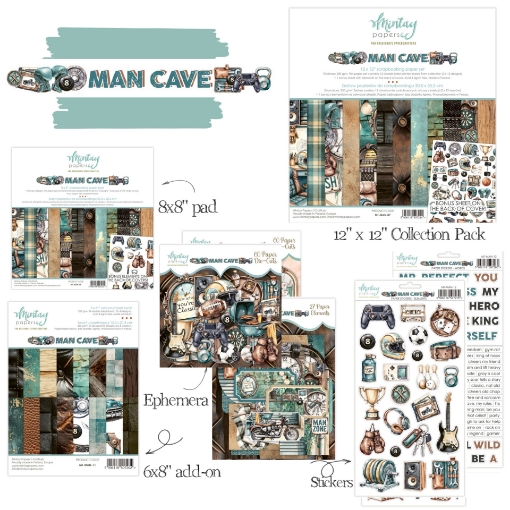 Picture of Mintay Papers Συλλογή Scrapbooking – Man Cave (12x12, 8x8, 6x8, Ephemera & Stickers)