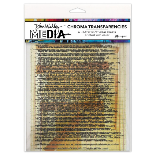Picture of Ranger Dina Wakley Media Chroma Transparencies Typed Quotes – Διάφανα Φύλλα με Φράσεις για Journaling & Mixed Media, 6 τεμ.