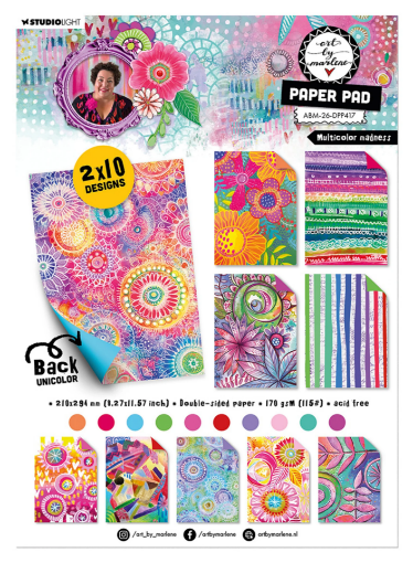 Picture of Studio Light Art by Marlene Multicolor Madness Paper Pad | Μπλοκ Χαρτιών A4 Διπλής Όψης, 20 Φύλλα