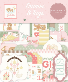 Picture of Carta Bella Little Lullabies Baby Girl – Frames & Tags για Scrapbooking, 33 Τεμάχια
