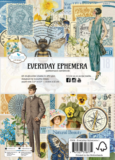Picture of Elizabeth Craft Designs Delightful Discovery A5 Patterned Cardstock Everyday Ephemera – Μπλοκ Ephemera 250gsm