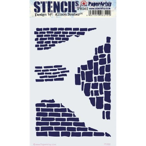 Picture of PaperArtsy Alison Bomber Large Stencil PS502 – Στένσιλ με Μοτίβα Τούβλου & Πέτρας, 16 x 24 cm