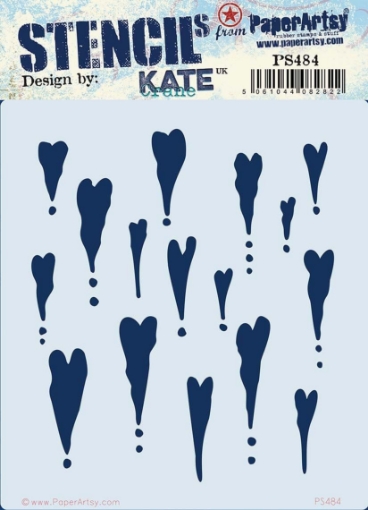 Picture of PaperArtsy Kate Crane Stencil | Στένσιλ Sketchy Hearts PS484