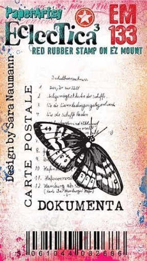 Picture of PaperArtsy Sara Naumann Red Rubber Mini Stamp | Σφραγίδα Πεταλούδα Eclectica³ Mini EM133