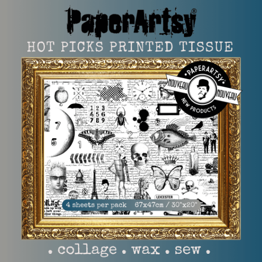 Picture of PaperArtsy Hot Picks Printed Tissue Paper | Διακοσμητικό Χαρτί Tissue PT01, 4 φύλλα